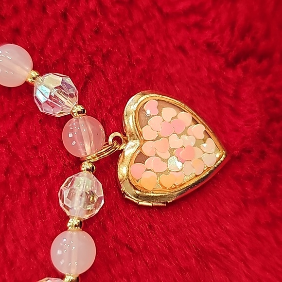 The Children's Place girls heart locket necklace and matching bracelet - Picture 3 of 5